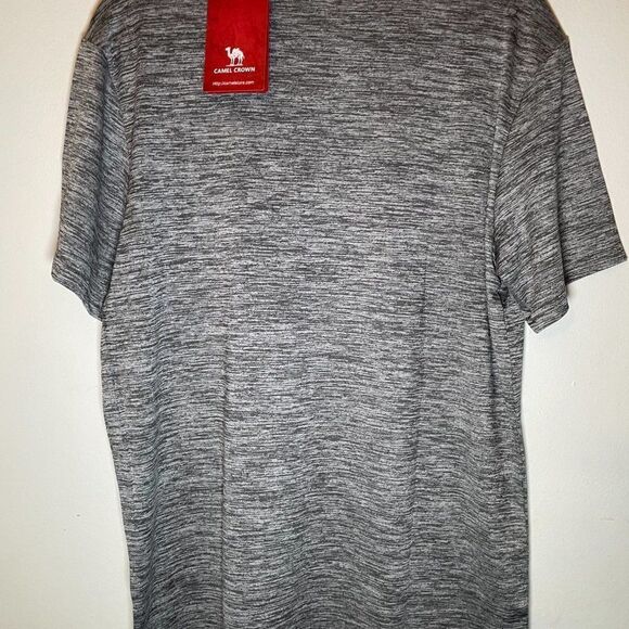 Camel Crown Mens Grey Heather Perormance Athletic Crew Neck T Shirt Size Small - Picture 9 of 9